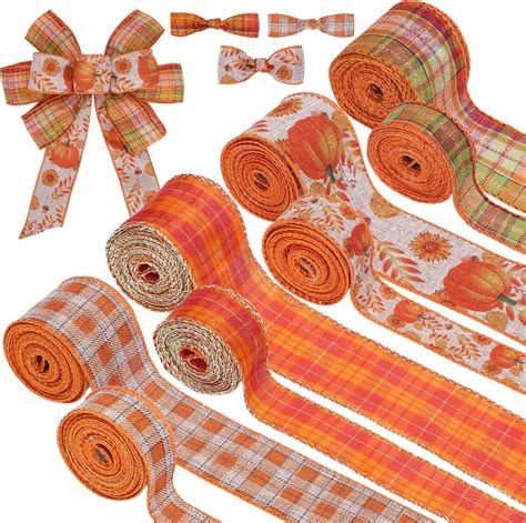 Amazon Ribbli Fall Ribbon Wired Rolls Inch Total Feet