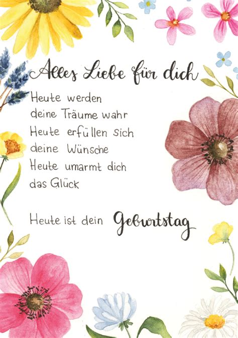 Karte Zum Geburtstag Alles Liebe F R Dich