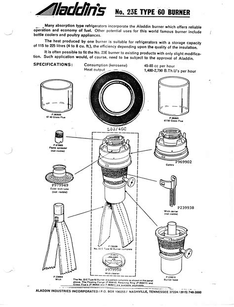 Aladdin Oil Lamp Number Parts Diagram