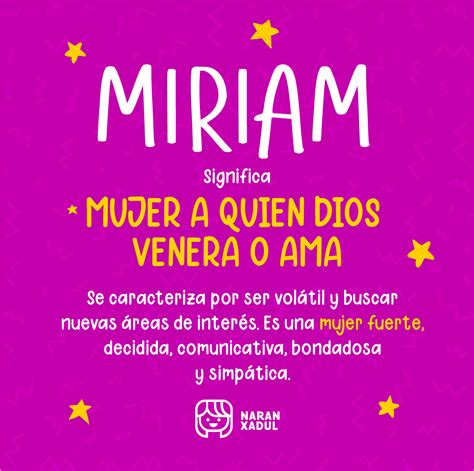 Qué es o significa el nombre miriam Baby girl names Girl names