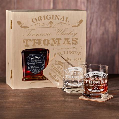 Jack Daniel S 6 Tlg Whiskey Geschenkset Mit Gravur Whiskey