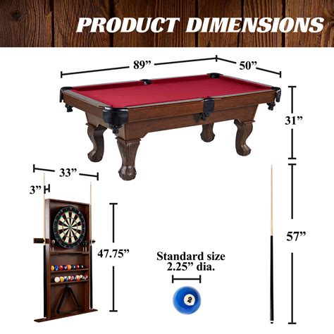 Barrington 7 5 Ft Billiard Table With Cue Rack And Dartboard Set MD