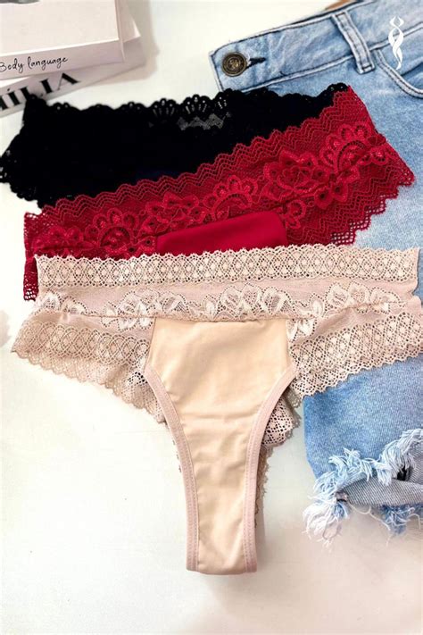 KIT CALCINHA FIO COS DE RENDA Sex Shop Fascinação