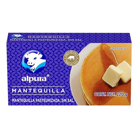 Mantequilla Alpura Pasteurizada Sin Sal 220 G Walmart