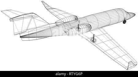 Modelo de avión Aviones esquema sobre fondo blanco Creado ilustración