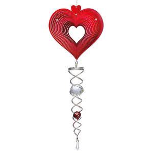 Heart Red Artist Crystal Tail Spin Art Wind Spinners