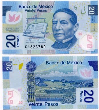 Mexico P122 U 20 Pesos Polymer Plastic Educational Coins