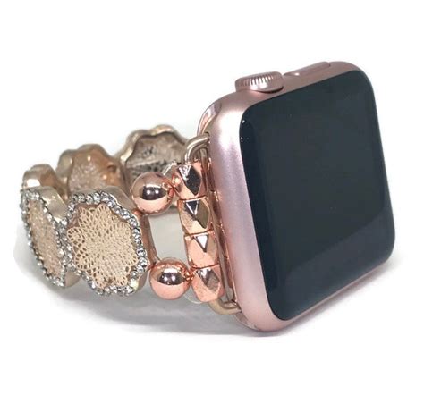 Apple Watch Band Rose Gold Crystal Sparkle Apple Watch Bracelet Band 38mm 40mm 42mm 44mm Apple ...