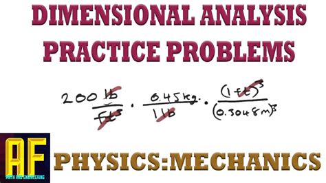 Dimensional Analysis Practice Problems And Explanation Youtube