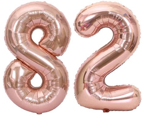 82nd Birthday Rose Gold Decorations Incl 40 Number 82 Balloons 16