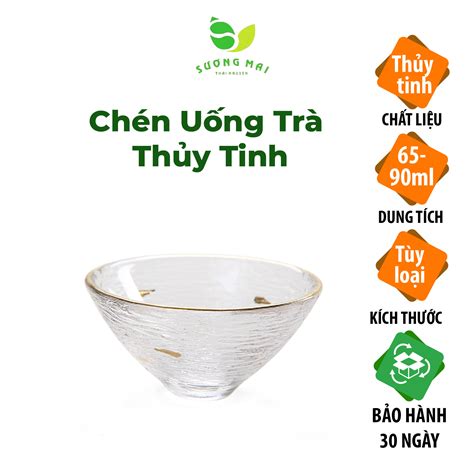 Chén Uống Trà Thủy Tinh Nla Hạt