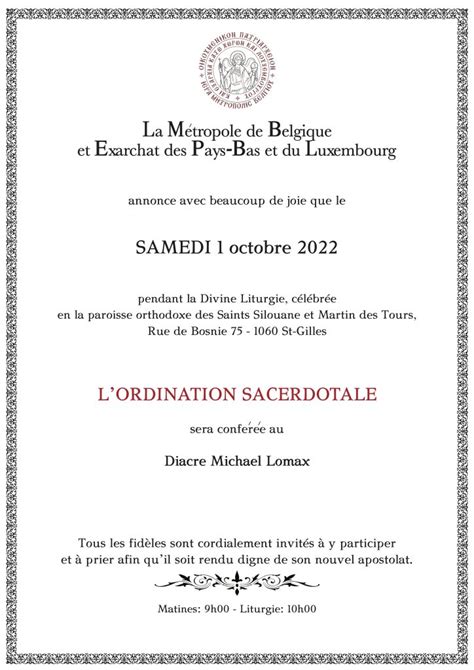 Er Octobre Ordination Sacerdotale Du Diacre Michael Lomax