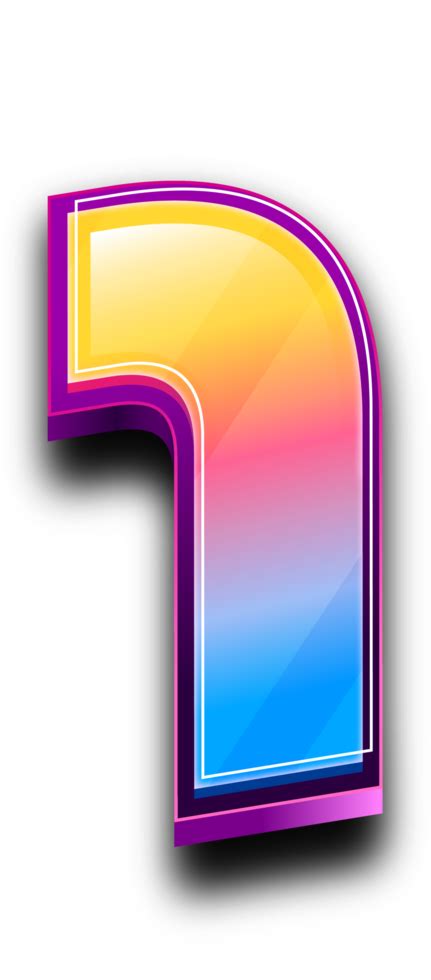 Colorfull Number In D Style Text Effect Png