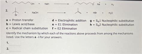 Solved A ﻿proton Transferd ﻿electrophilic Additiong Sn1