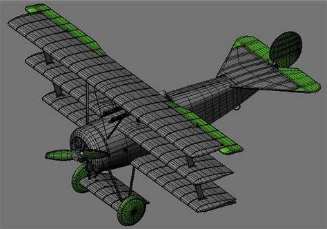 3d model fokker dr red baron