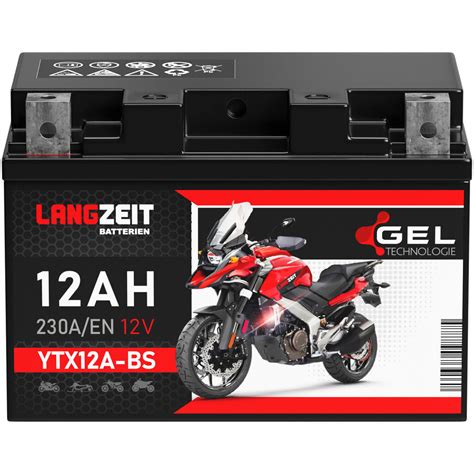 Langzeit Ytx A Bs Motorradbatterie Gel V Ah Batterie Yt A