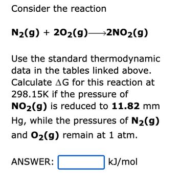 Answered Consider The Reaction N G Use The Bartleby