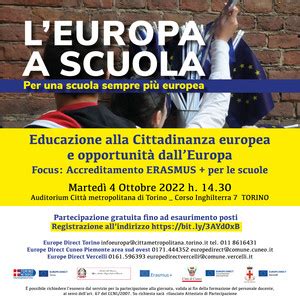 4 ottobre 2022 Educazione alla Cittadinanza europea e opportunità dall