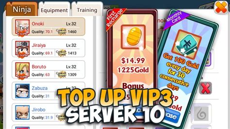 TOP UP VIP 3 DI SERVER 10 Ninja Heroes New Era YouTube