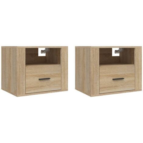 Tables de chevet murales 2 pcs Chêne sonoma 50x36x40 cm