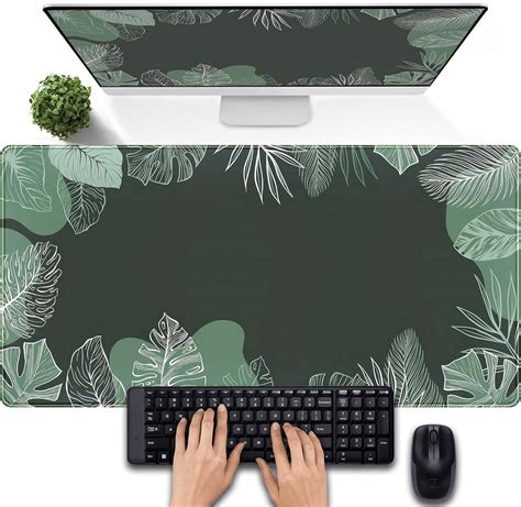 Amazon Green Plants Desk Mat Tropical Leaves Mouse Pad Cute