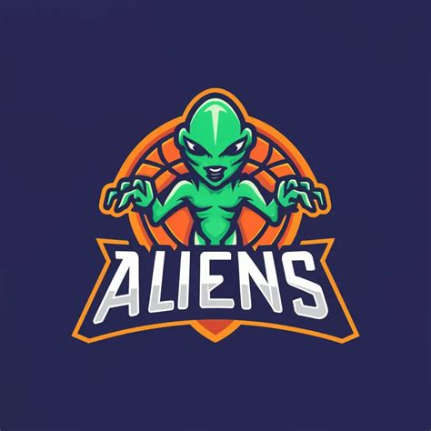 Logo Design For Aliens Playful Basketball Alien Emblem For Sports