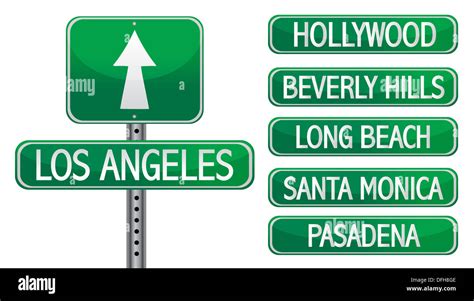 Los angeles street signs isolated over a white background Stock Photo ...