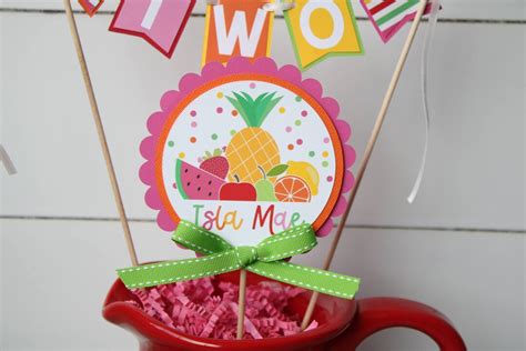 Tutti Frutti Cake Topper Set, Tutti Fruitti Cake Bunting & Topper Set ...