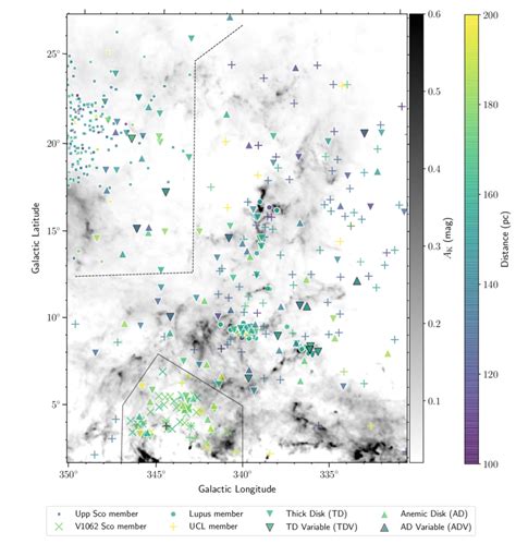 Spatial Distribution For The New Disk Bearing Ysos Td Tdv Ad Adv Download Scientific