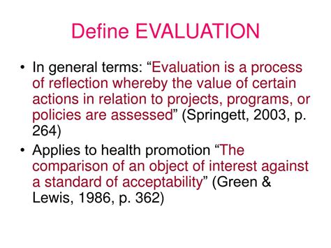 Evaluation Meaning 