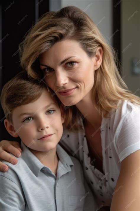 Premium Photo Portrait Of A Mother And Son Bonding At Home