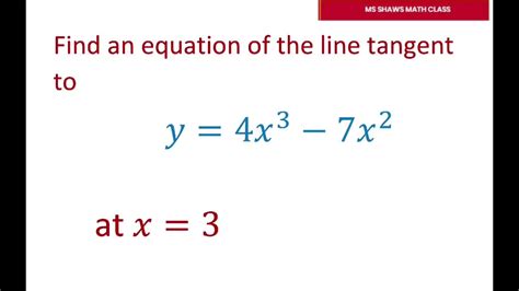 How To Solve For A Tangent Line