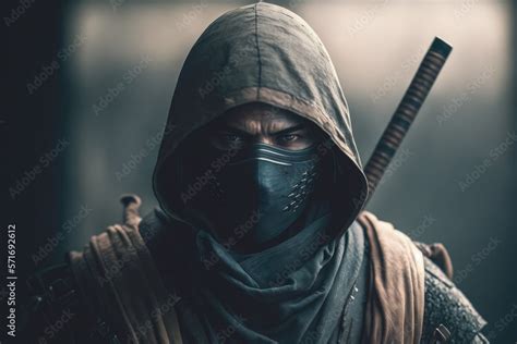 Ninja Portrait Masked Warrior Concept Art Assasin Stealth Character