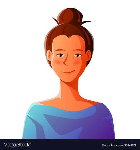 Cute Girl Smiling Royalty Free Vector Image Vectorstock