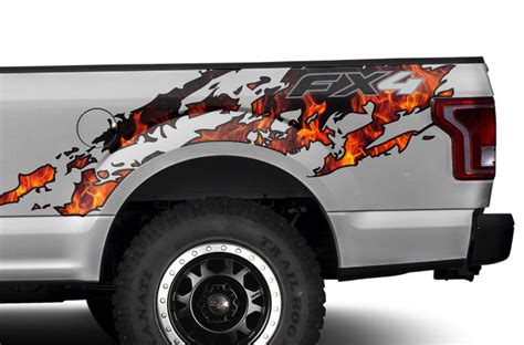 FX4 Ford F150 Wrap with Flames – RacerX Customs | Auto Graphics, Truck Grilles and Accessories