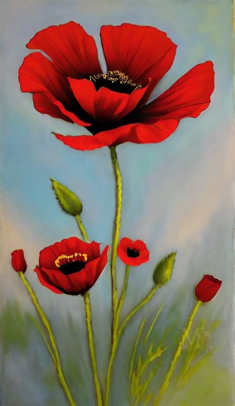 Poppy Oil Painting