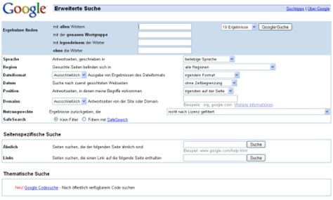 Die Suchfunktionen von Google | InfoSpion's Blog