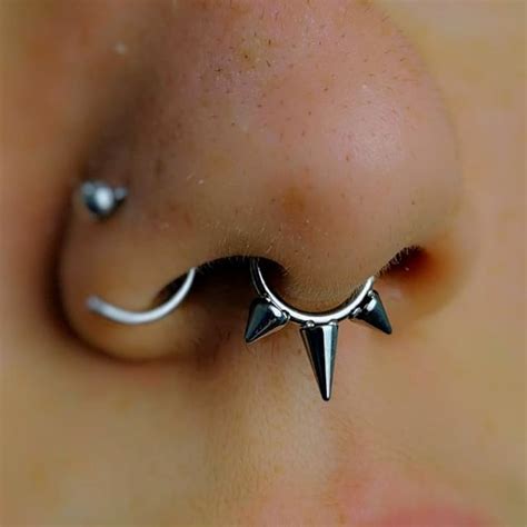 G Implant Titanium Spike Hinged Segmet Septum Ring Triple Etsy