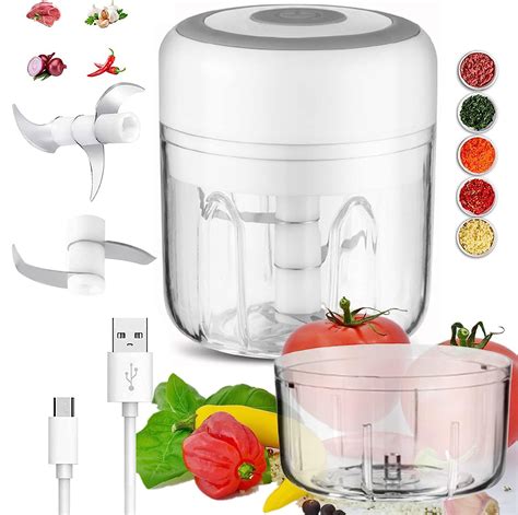 Joyeee Mini Tritatutto Elettrico Mini Robot Da Cucina Tritatutto Da