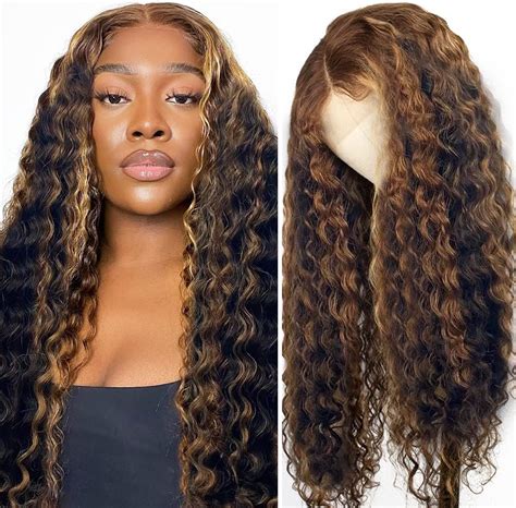 Ombre Lace Front Wig Human Hair 4 27 Highlight Curly Lace