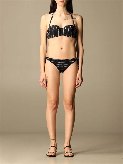 Emporio Armani Swimwear Costume A Bikini Con Logo All Over Nero Costume Emporio Armani