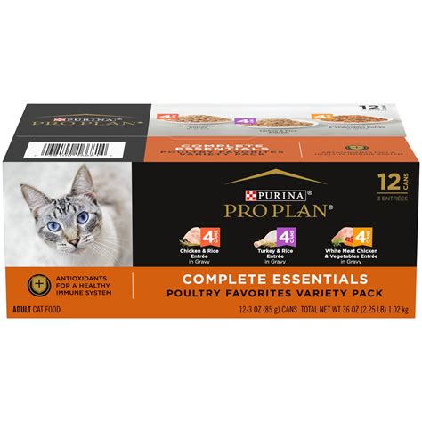 Purina Pro Plan Complete Essentials Gravy Wet Cat Food Variety Pack Chicken And Turkey Favorites