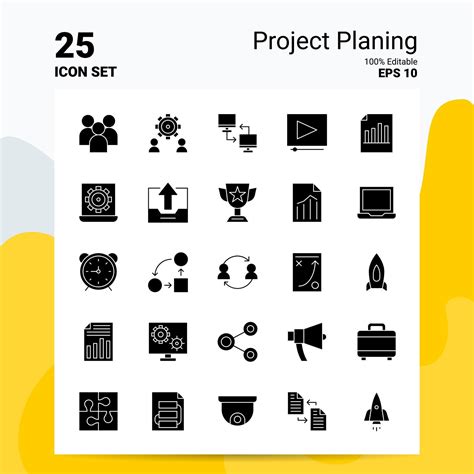 25 Project Planing Icon Set 100 Editable EPS 10 Files Business Logo