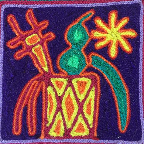 Huichol Yarn Art 4”x4” Sacred Symbols