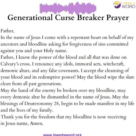 Prayer To Break Free From Generational Curses ChristiansTT Prayers