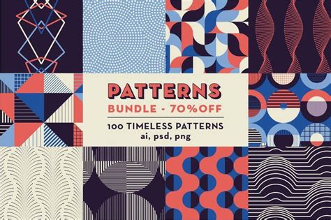 100 Geo Patterns Bundle: Art Deco, Modernism, Vintage