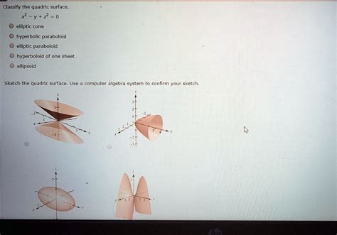 Solved Classify The Quadric Surface X Y 2 0 Elliptic Cone