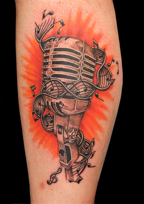 Old School Mic Tattoo