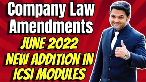 Company Law Amendments For June 2022 Icsi Supplement For Cs Executive Company Law Part 2