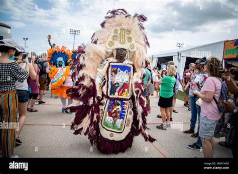 Members Of The Black Feathers And Wild Tchoupitoulas Mardi Gras Indians